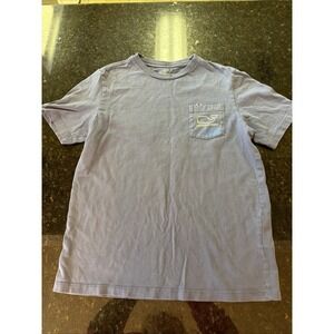 Vineyard Vines Boys T-shirt Sz YM Whale Blue Pocket Tee Shirt Preppy Fishing